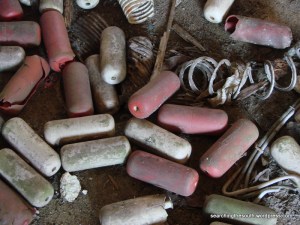 Old floats from the ropes in the pool.